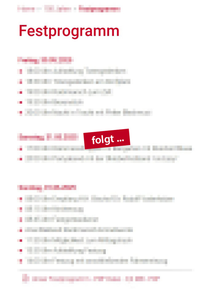 Festprogramm folgt